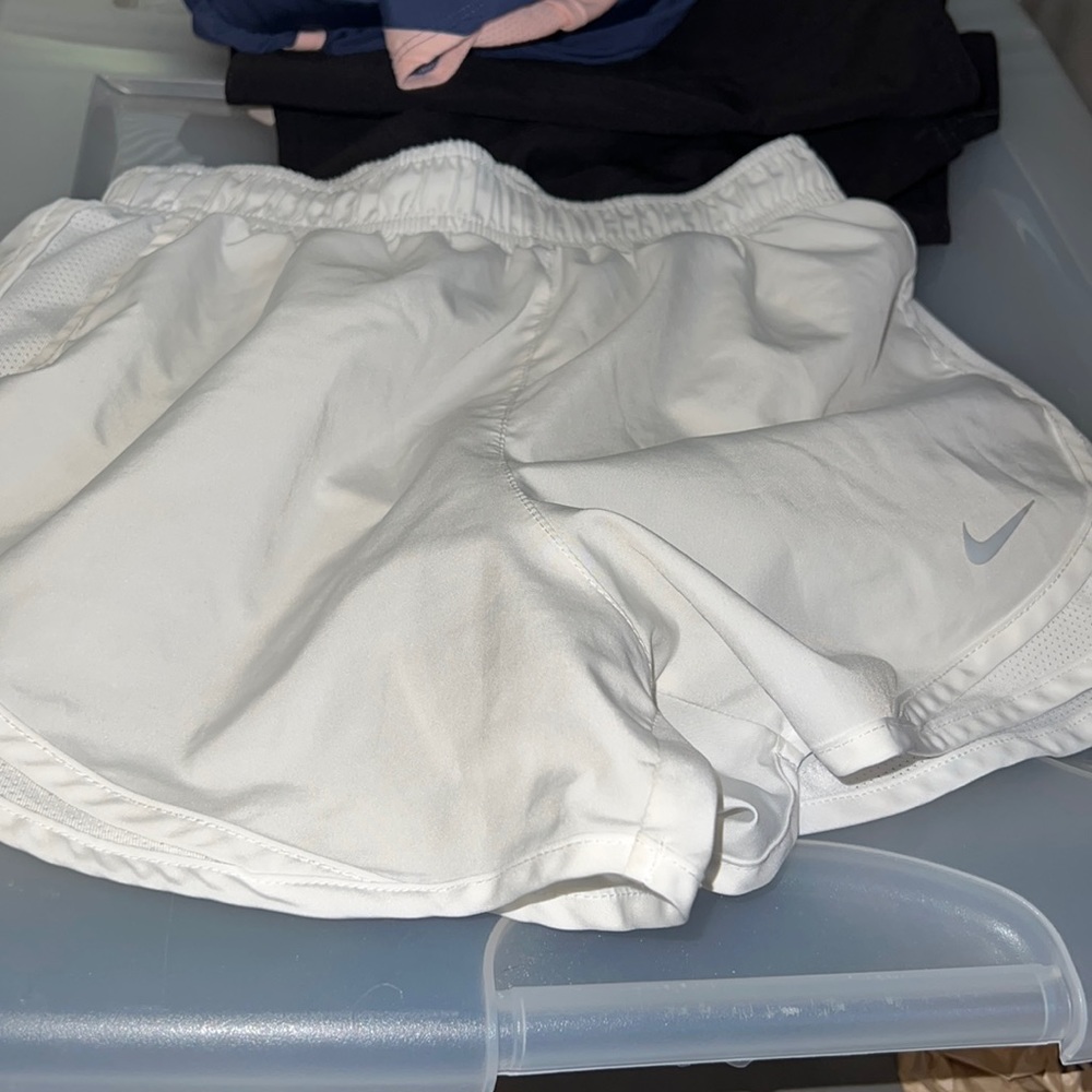 Nike dri fit white running shorts xs